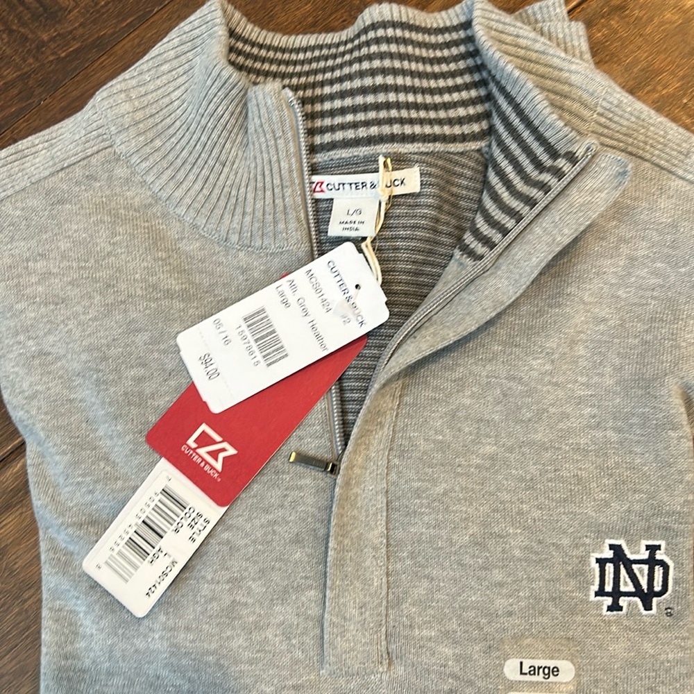 Cutter & Buck Gray Zip Up Sweater - Picture 2 of 2